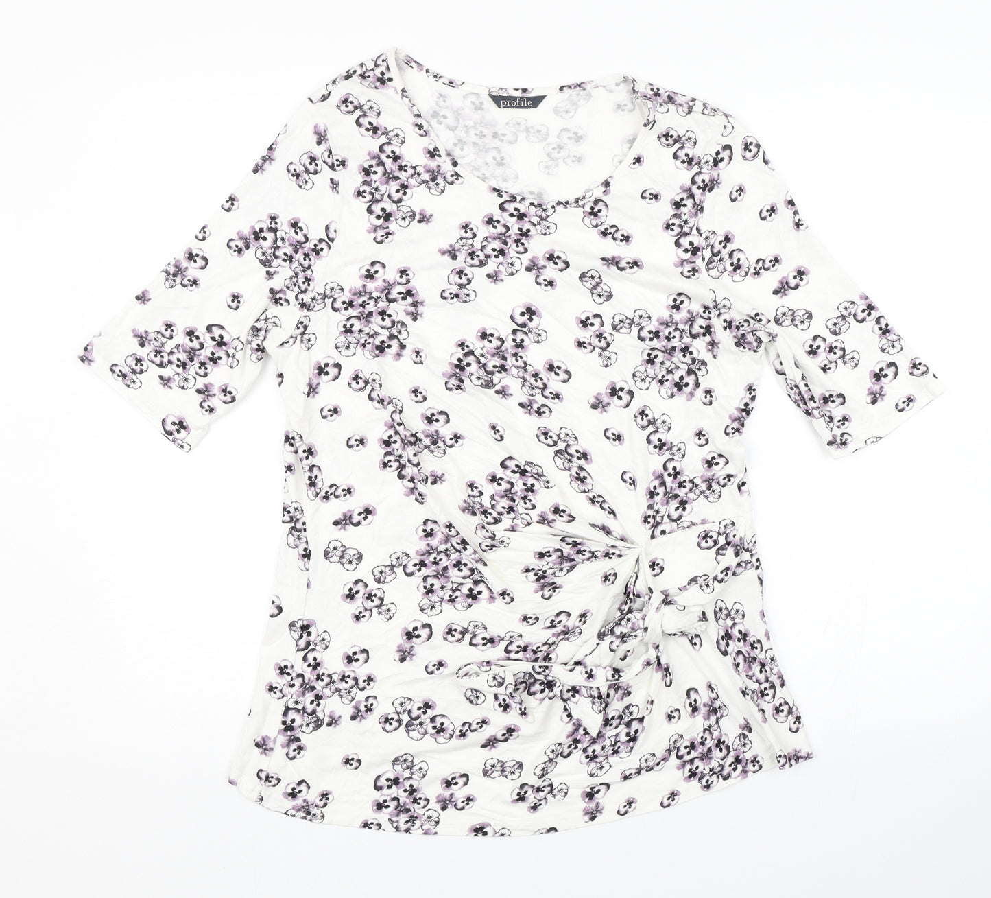 Profile Womens White Floral  Tunic Blouse Size 16