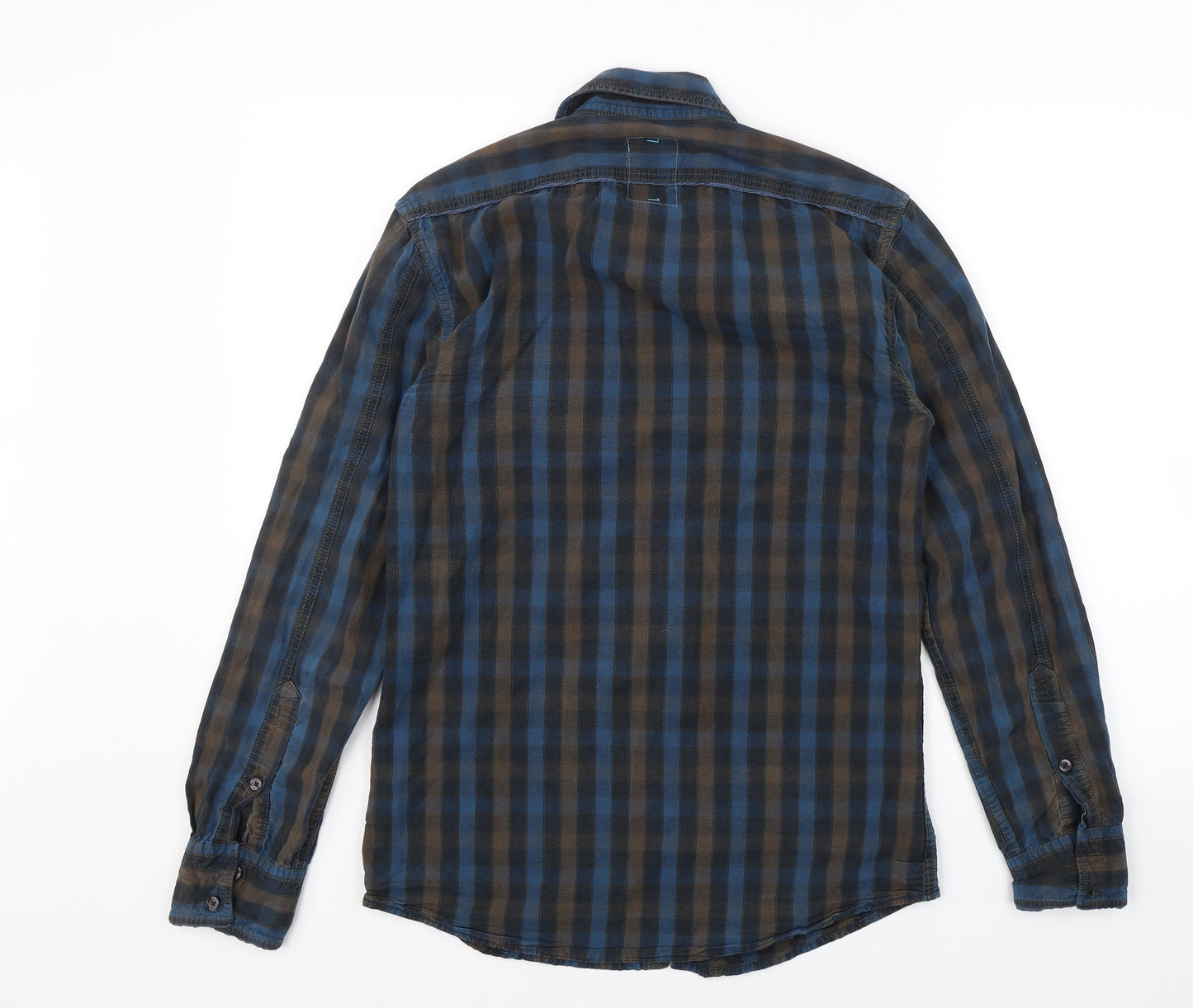 Jules Mens Blue Plaid   Button-Up Size S
