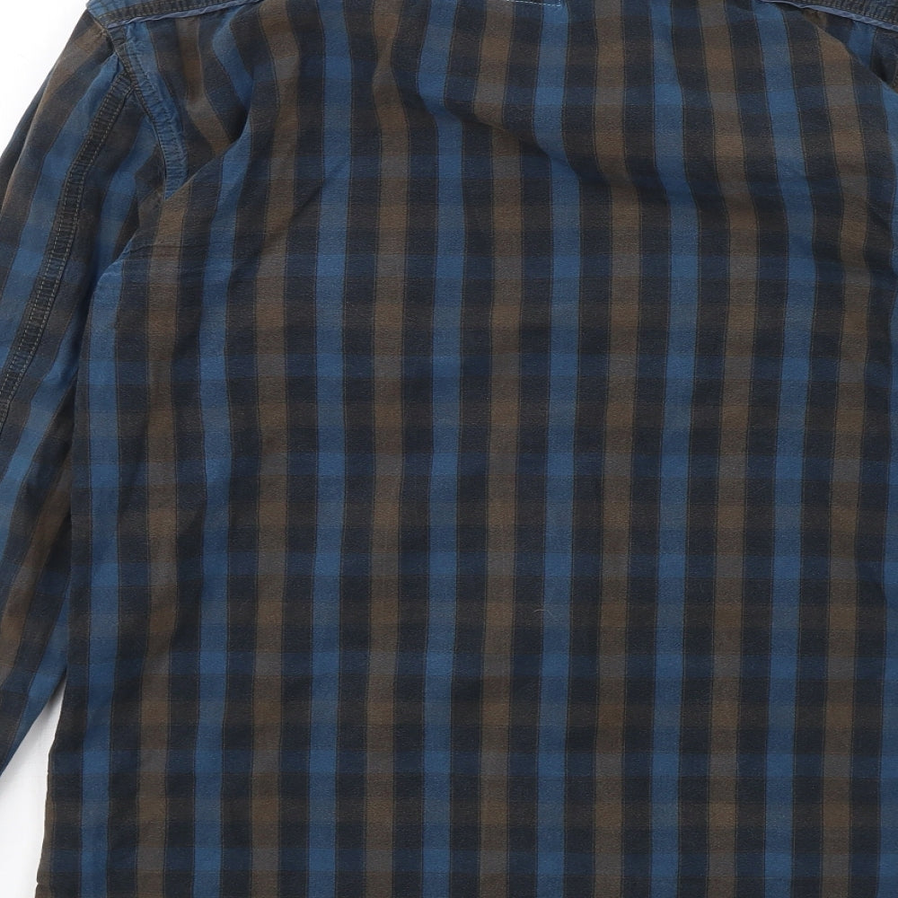 Jules Mens Blue Plaid   Button-Up Size S