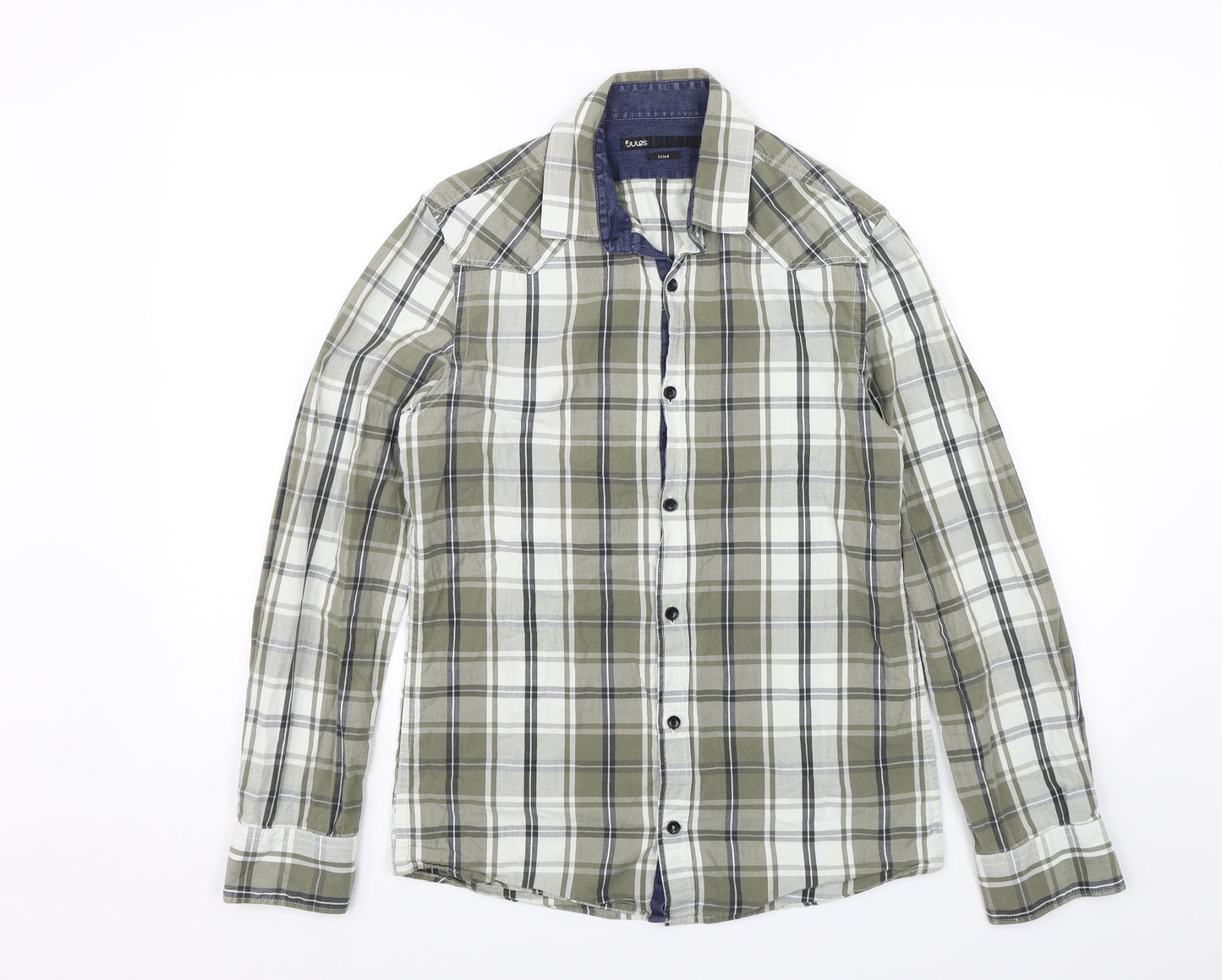 Jules Mens Green Plaid   Button-Up Size S