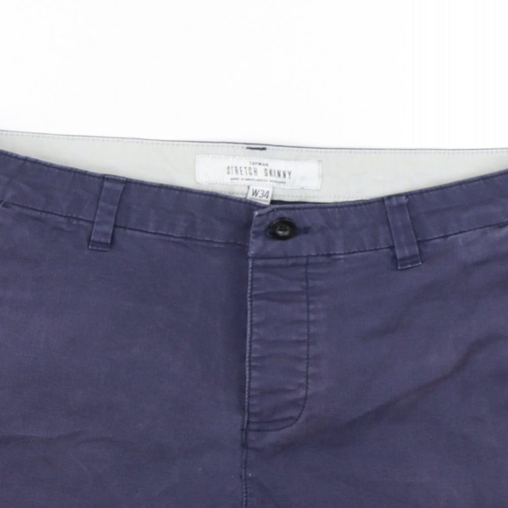 Topman Mens Blue   Chino Shorts Size 34 in