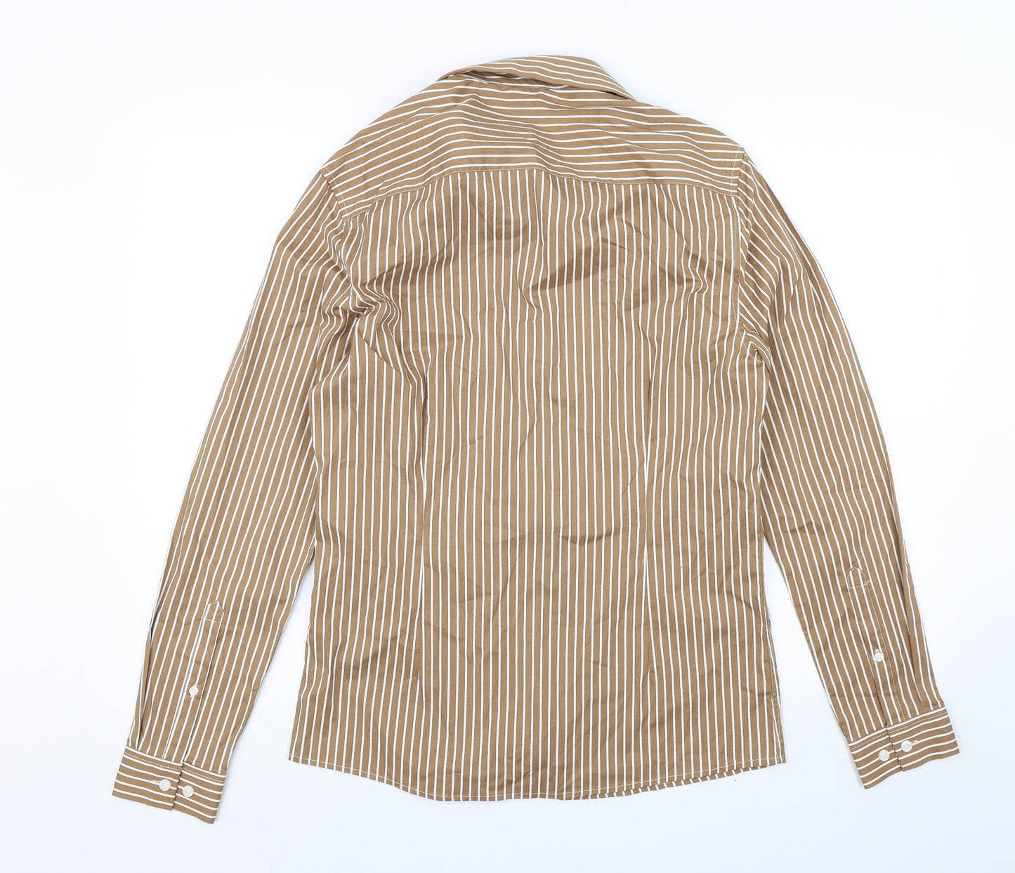 ASOS Mens Brown Striped   Dress Shirt Size M