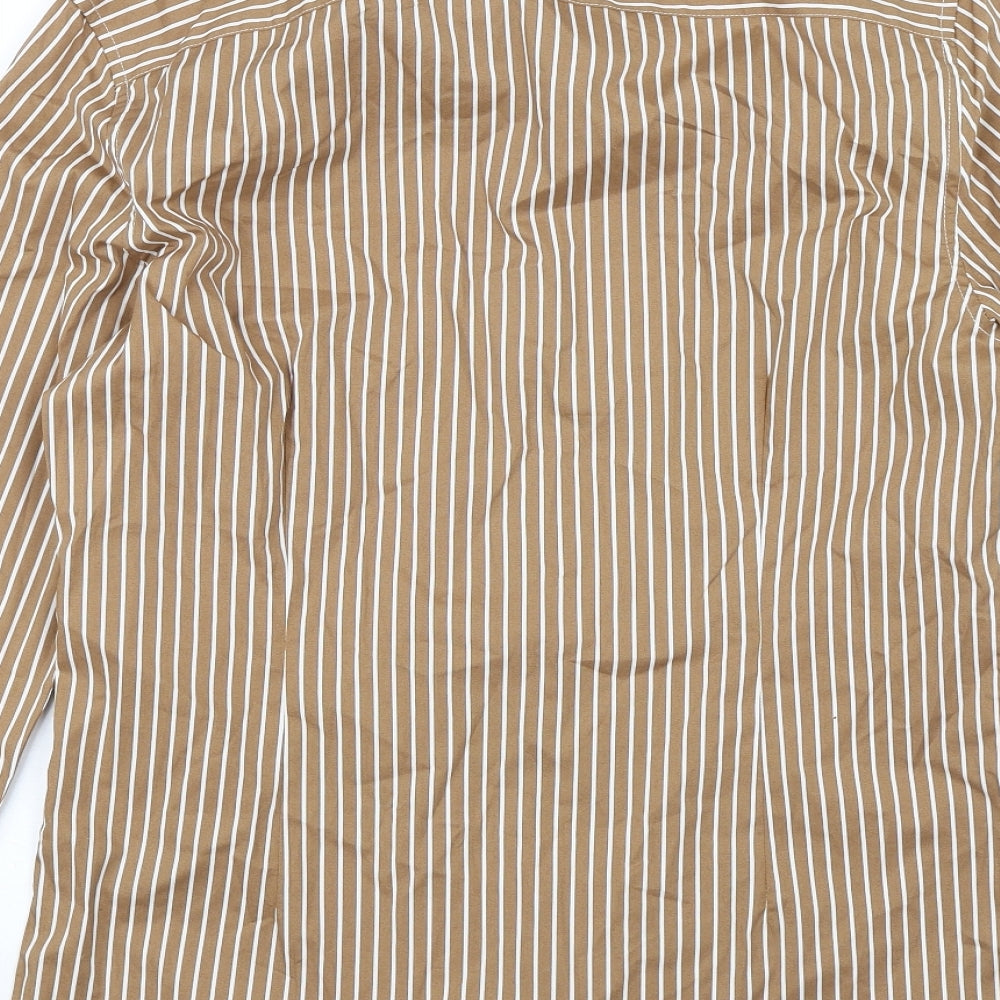 ASOS Mens Brown Striped   Dress Shirt Size M