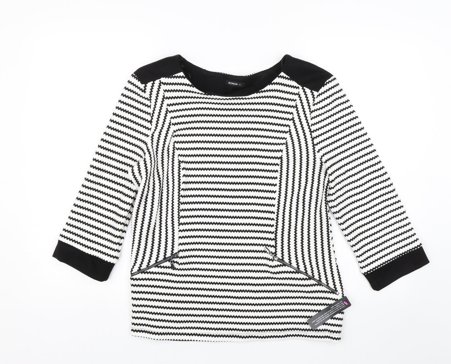 Roman Womens White Striped  Basic Blouse Size 18