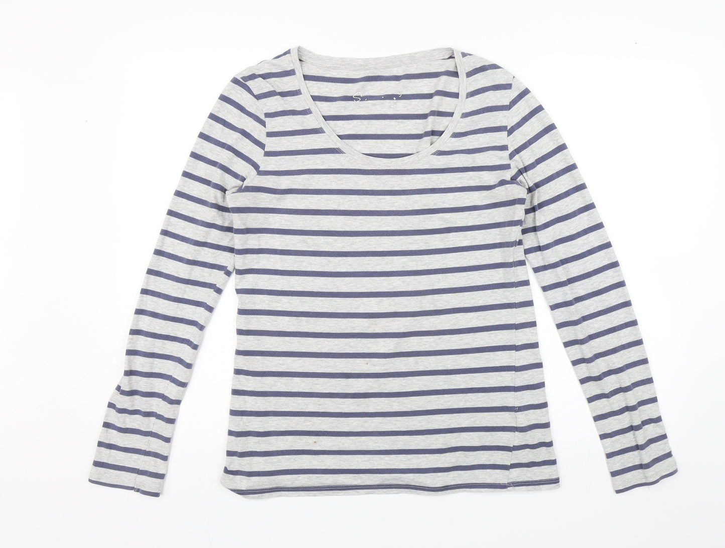 Atmosphere Womens Grey Striped  Basic T-Shirt Size 14