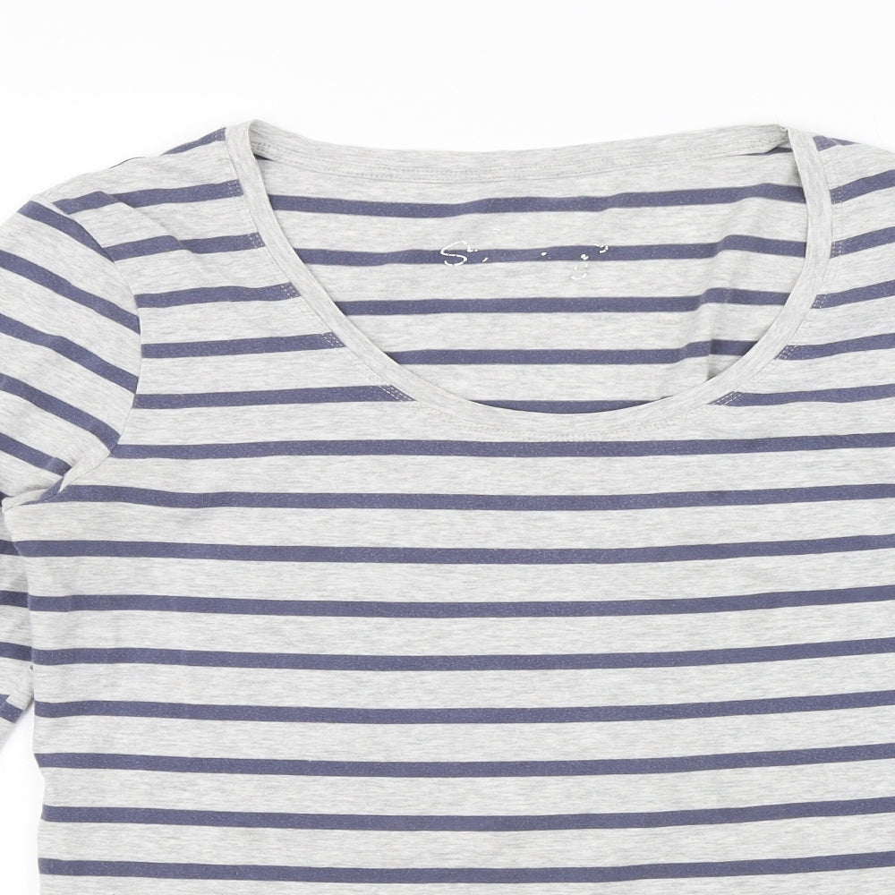 Atmosphere Womens Grey Striped  Basic T-Shirt Size 14