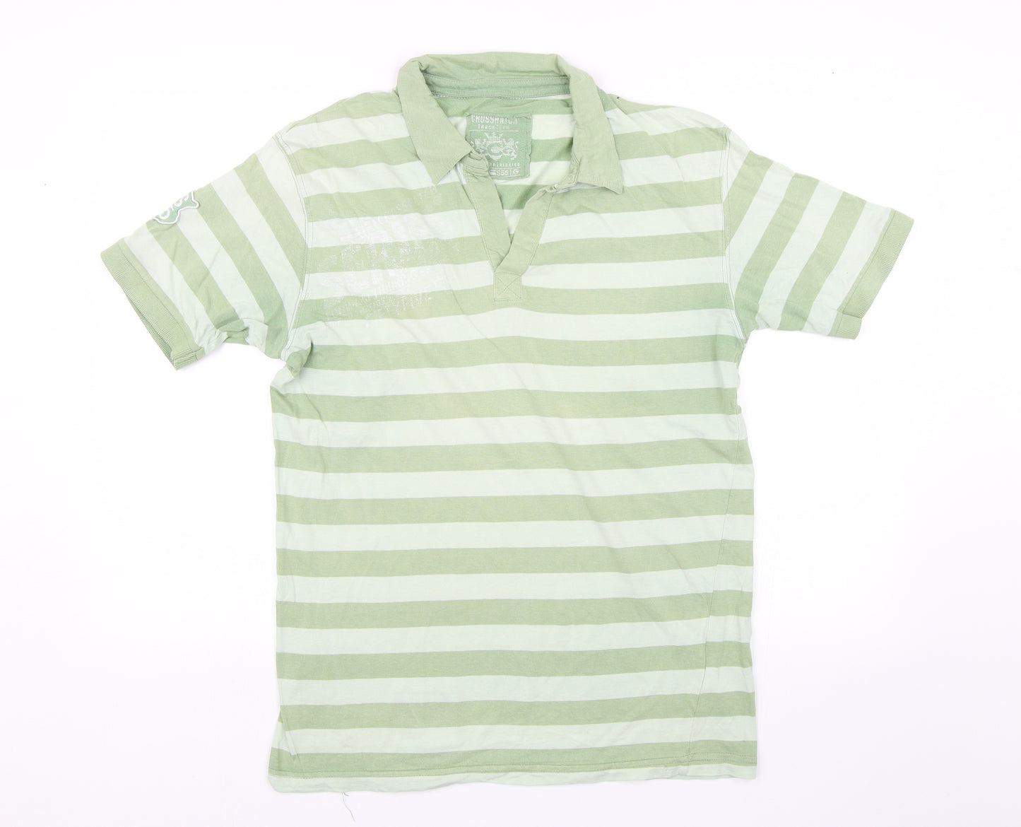 Crosshatch Mens Green Striped   Polo Size XL