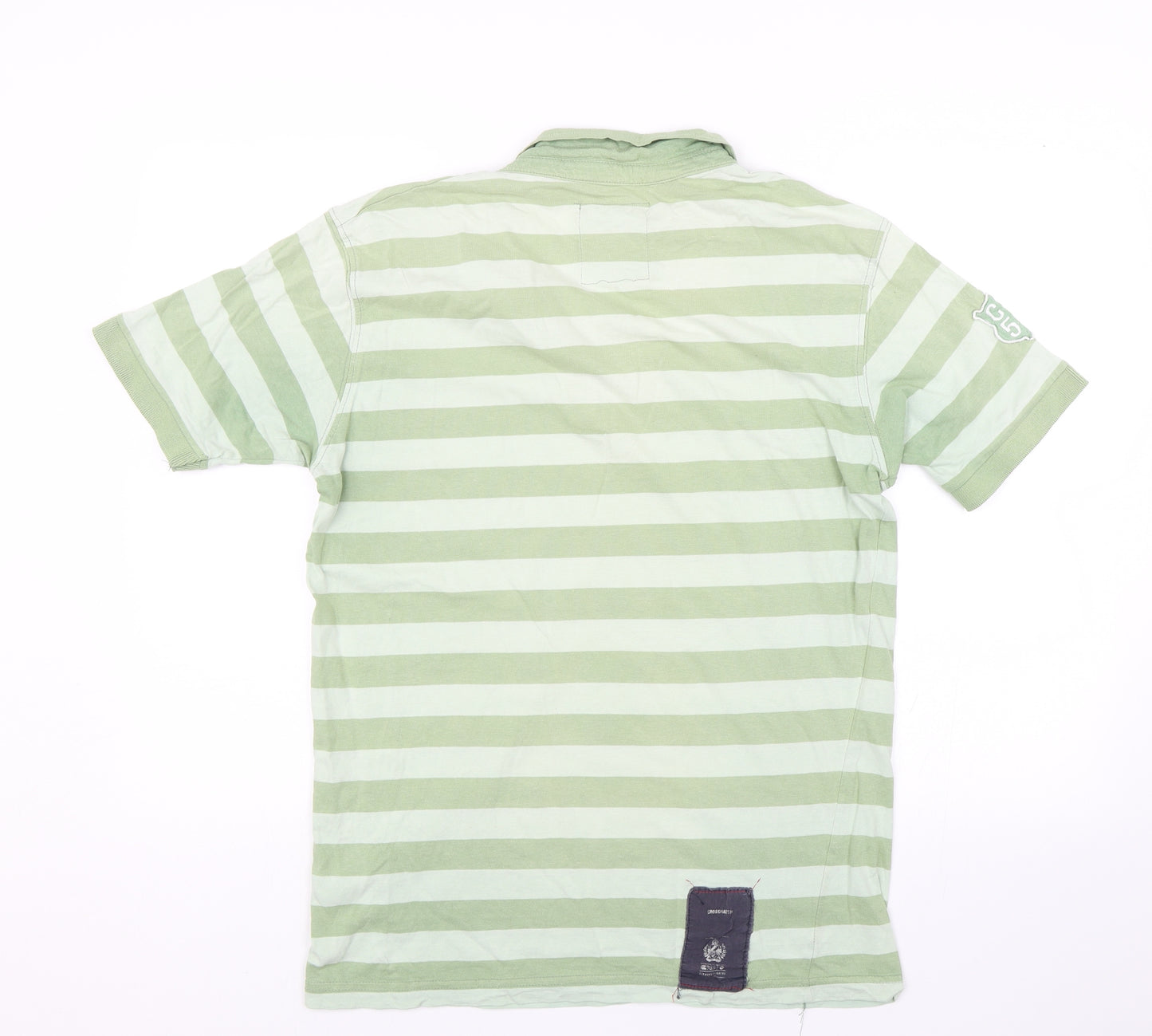 Crosshatch Mens Green Striped   Polo Size XL