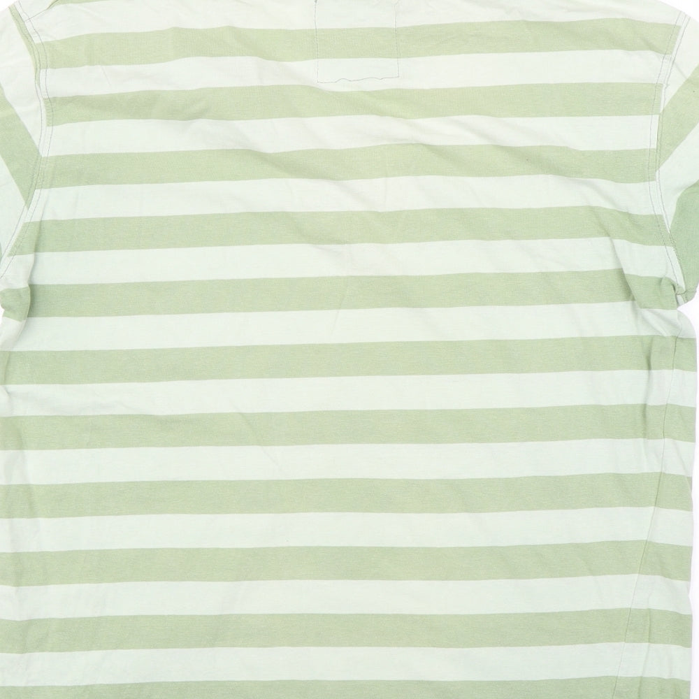 Crosshatch Mens Green Striped   Polo Size XL