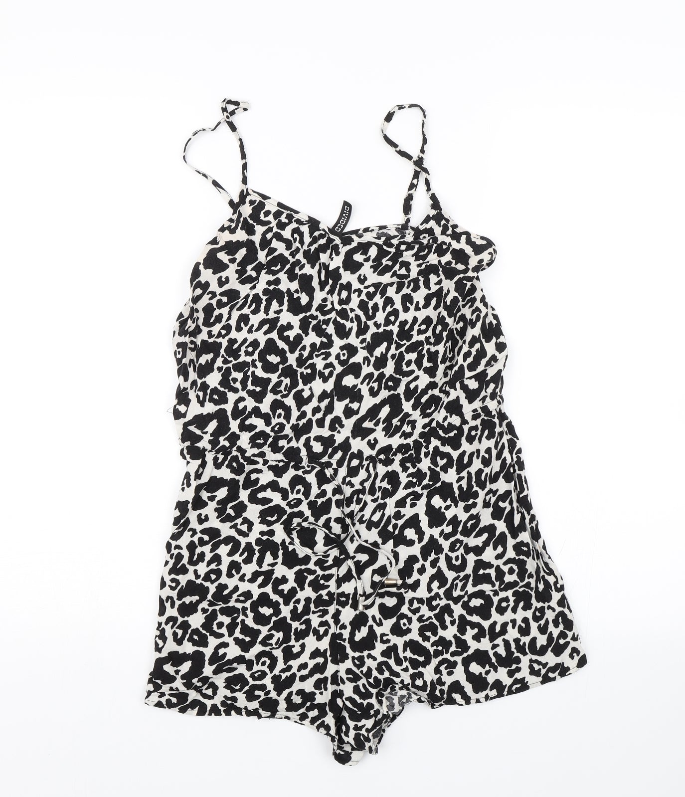 Divided Womens Black Animal Print  Playsuit One-Piece Size 8