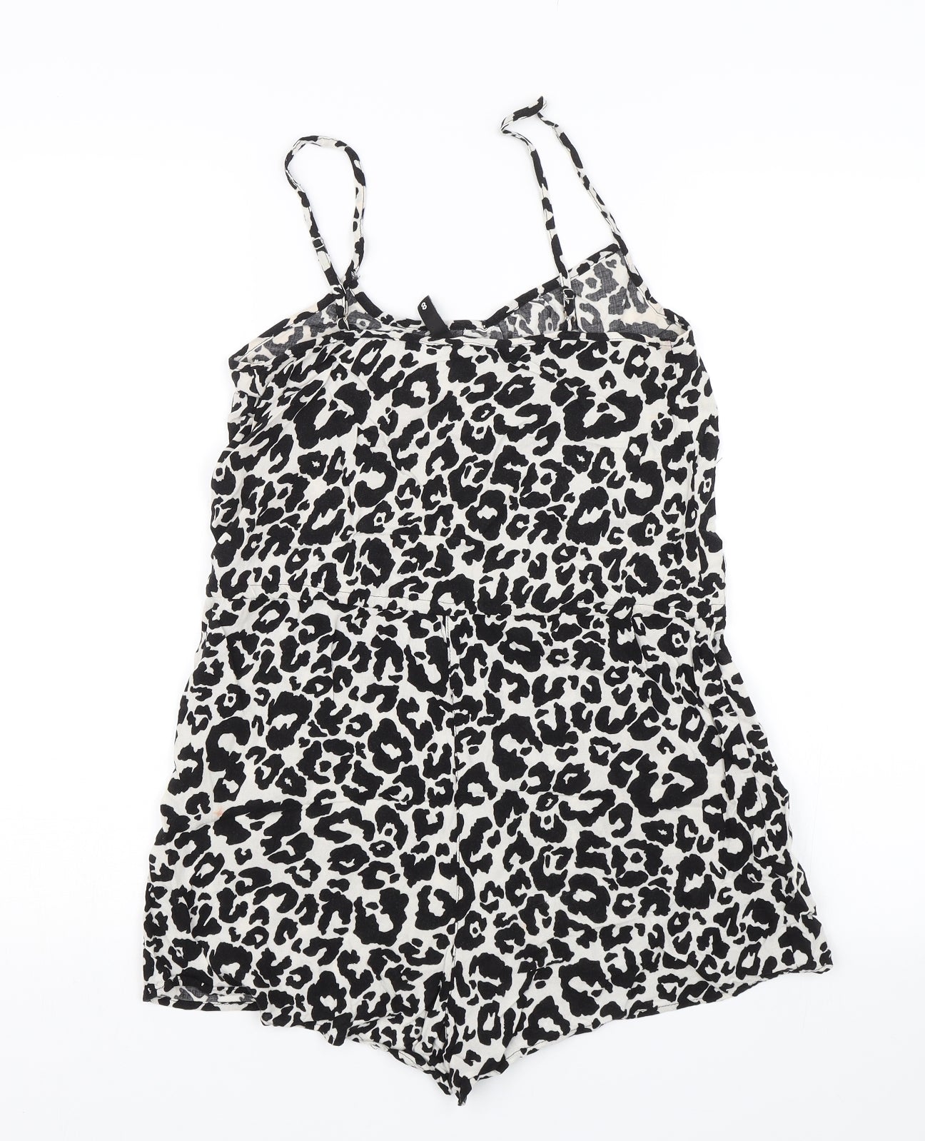 Divided Womens Black Animal Print  Playsuit One-Piece Size 8