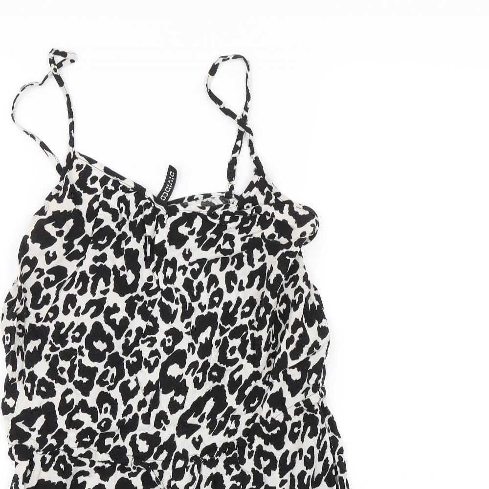 Divided Womens Black Animal Print  Playsuit One-Piece Size 8