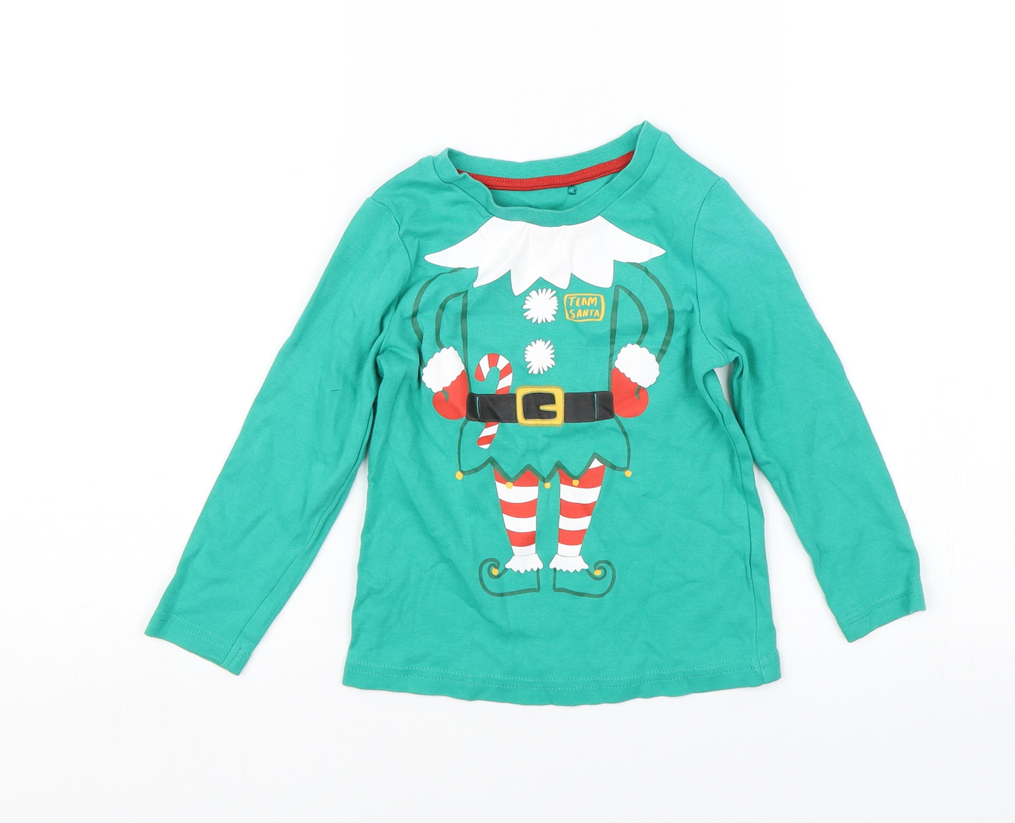 George Boys Green   Basic T-Shirt Size 2-3 Years  - Christmas Elf