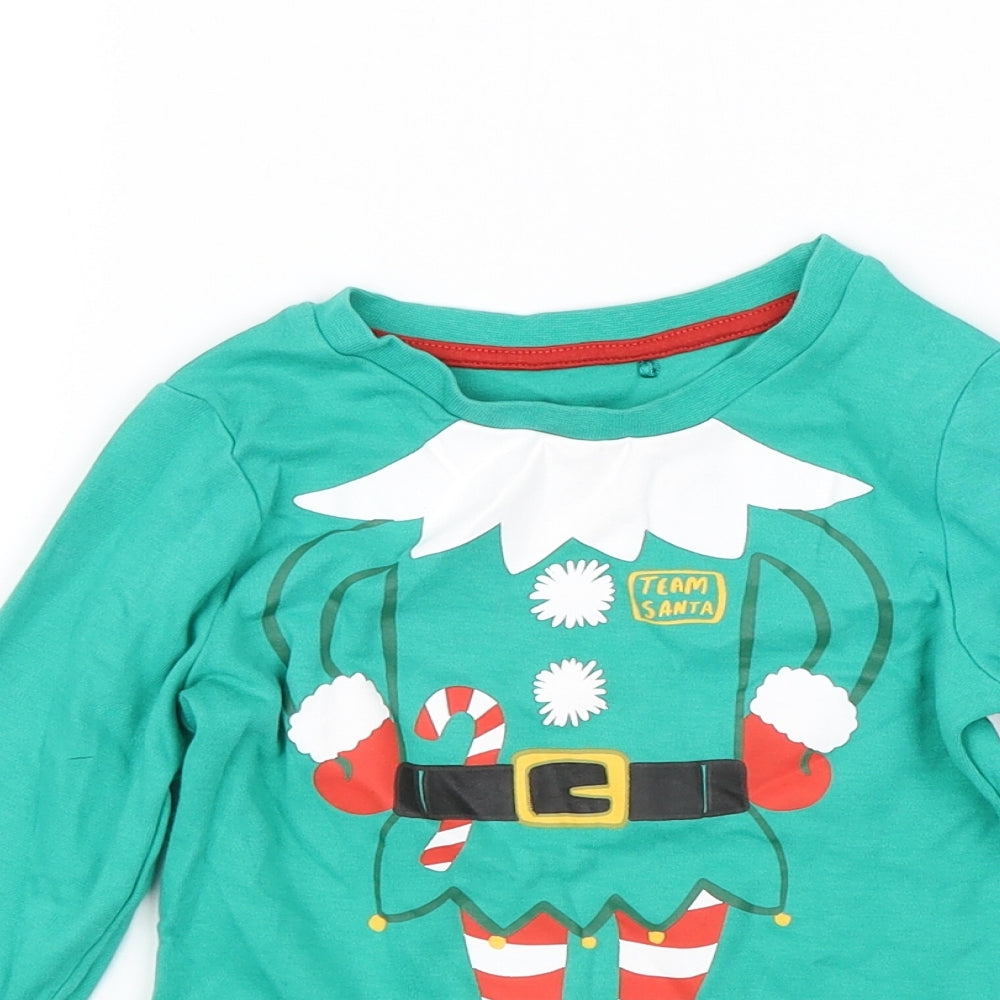 George Boys Green   Basic T-Shirt Size 2-3 Years  - Christmas Elf