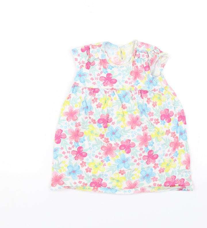 George Baby White Floral  Shift  Size 18-24 Months