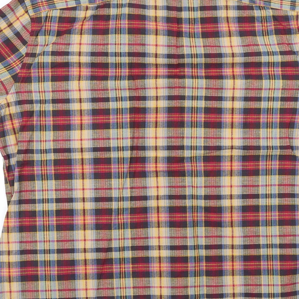 NEXT Mens Orange Plaid   Button-Up Size L