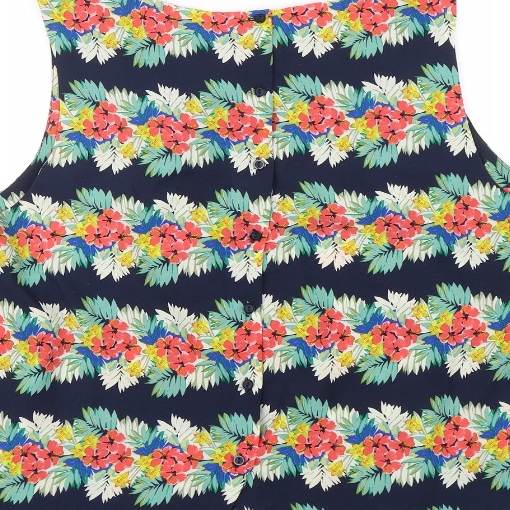 Dorothy Perkins Womens Blue Floral  Basic Blouse Size 20