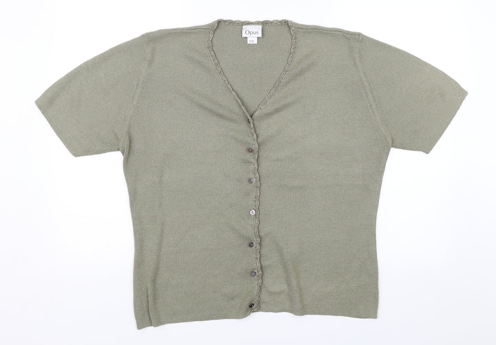 OPUS Womens Green   Basic Button-Up Size 2XL