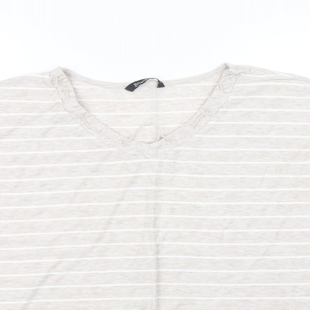 Bonmarché Womens Beige Striped  Basic Blouse Size 24