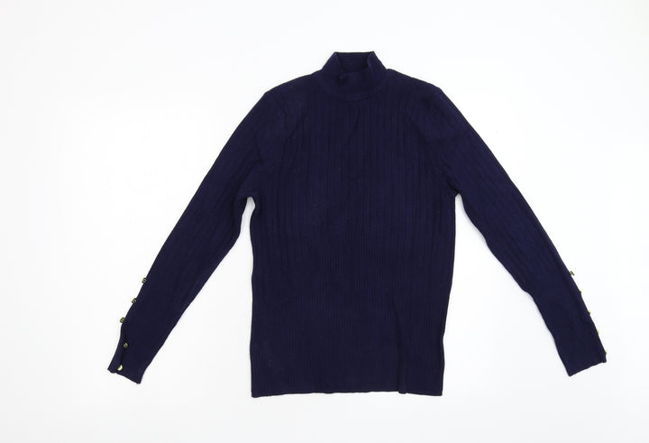 Per Una Womens Blue Knit Pullover Jumper Size S