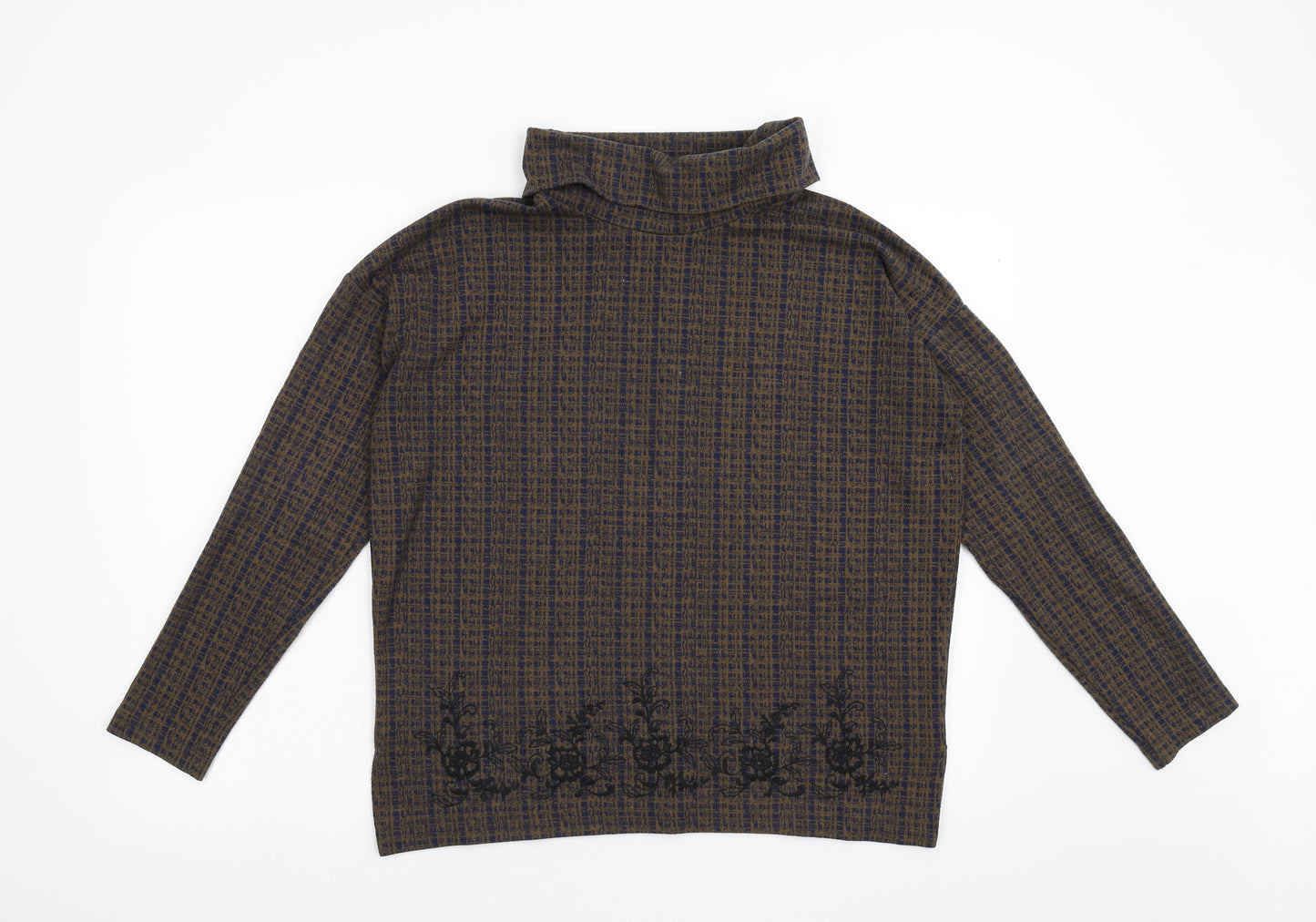 NEXT Womens Brown Check  Pullover Jumper Size 10
