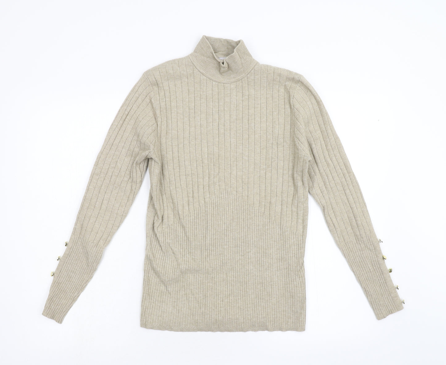 M&S Womens Beige  Knit Pullover Jumper Size 14