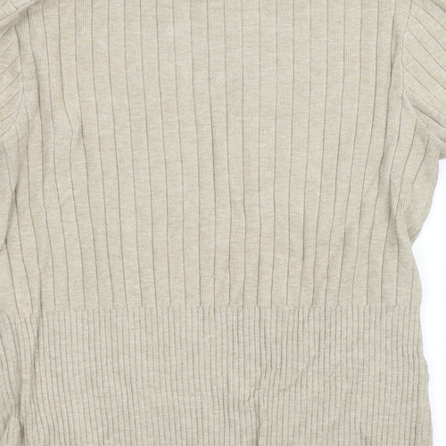 M&S Womens Beige  Knit Pullover Jumper Size 14
