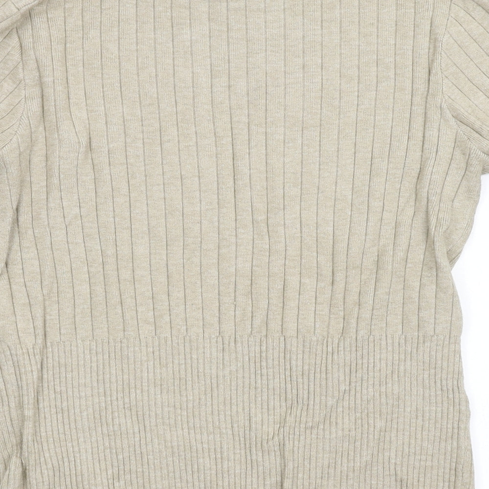 M&S Womens Beige  Knit Pullover Jumper Size 14