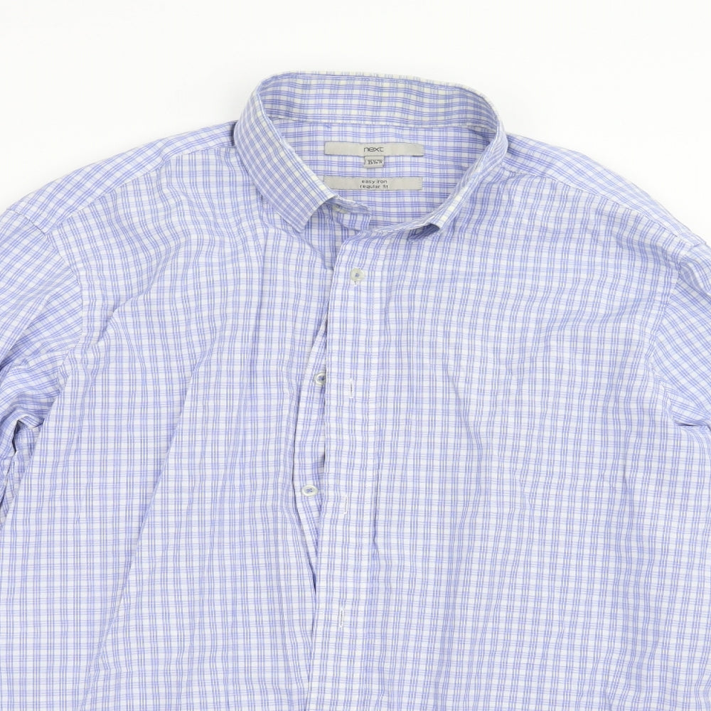 NEXT Mens Blue Check   Dress Shirt Size 15.5