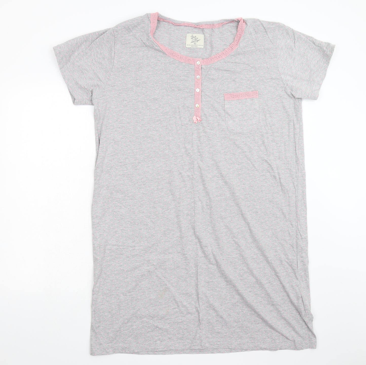 Primark Womens Grey Solid   Nightshirt Size XL