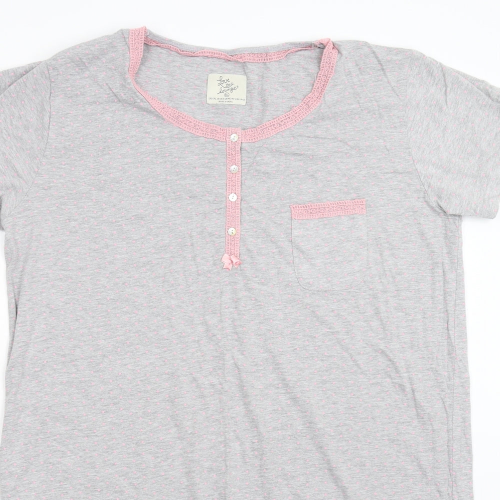 Primark Womens Grey Solid   Nightshirt Size XL
