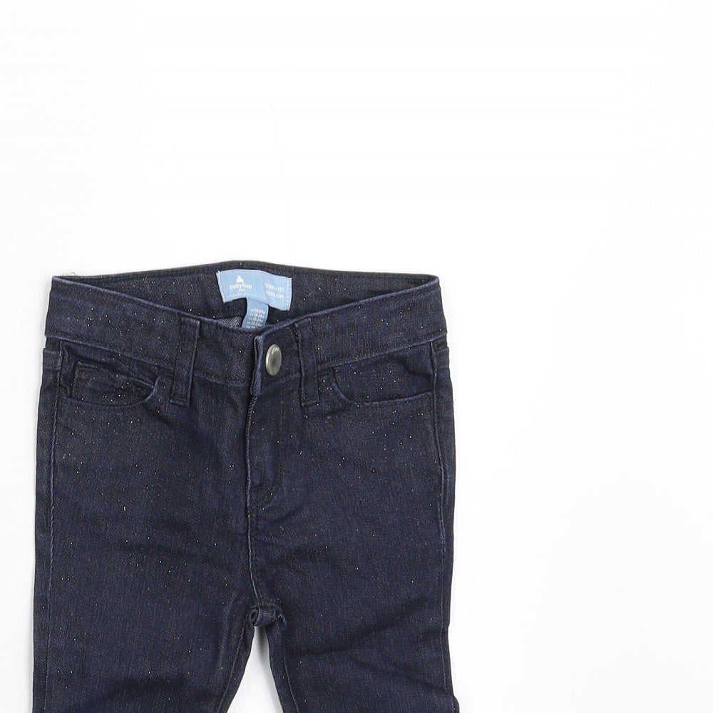 Baby Gap Girls Blue  Damask  Jeans Size 18-24 Months  - Glitter