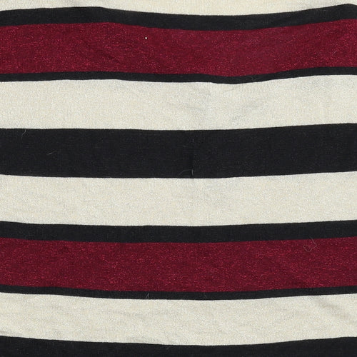 Blue Vanilla Womens Multicoloured Striped Knit Henley Jumper Size S