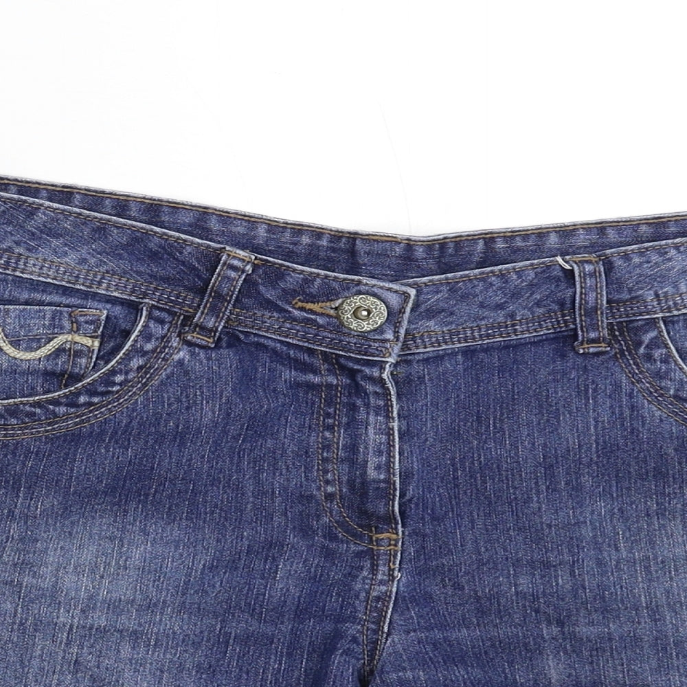 George Womens Blue  Denim Utility Shorts Size 12