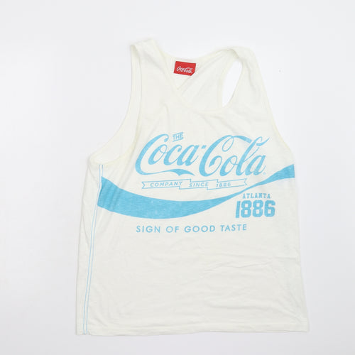 Coca-Cola Mens White    T-Shirt Size L