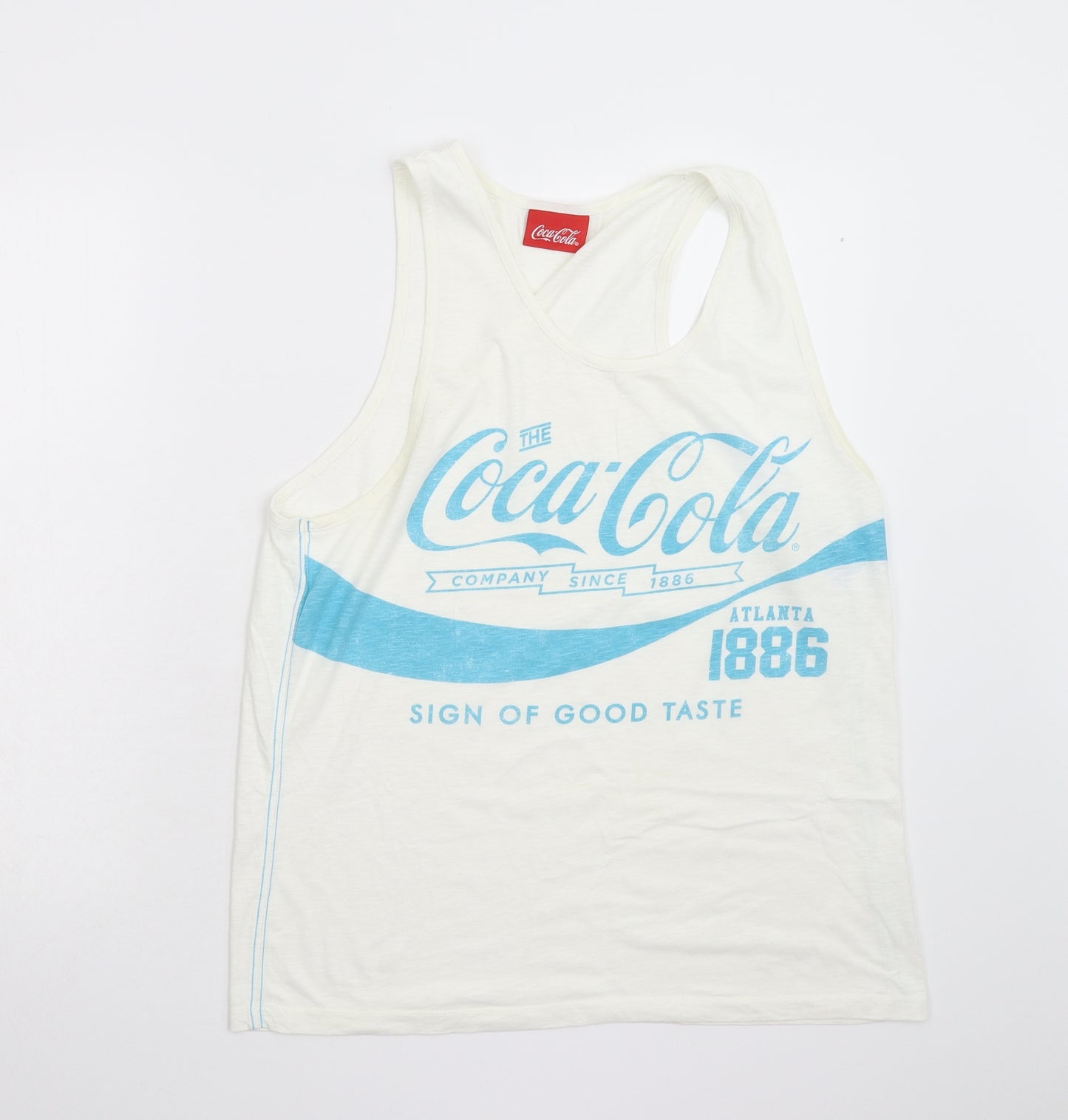 Coca-Cola Mens White    T-Shirt Size L