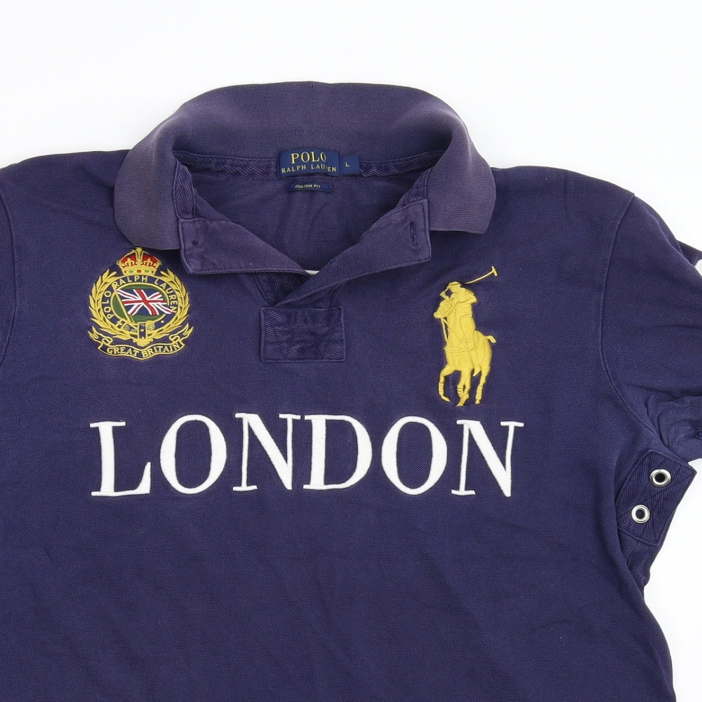 Ralph Lauren Mens Blue    Polo Size L