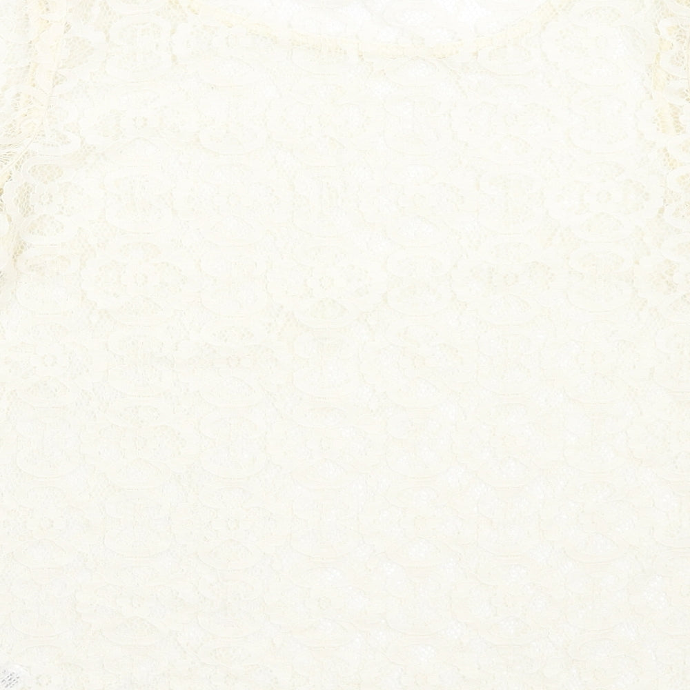 George Womens Ivory Floral  Basic Blouse Size 12