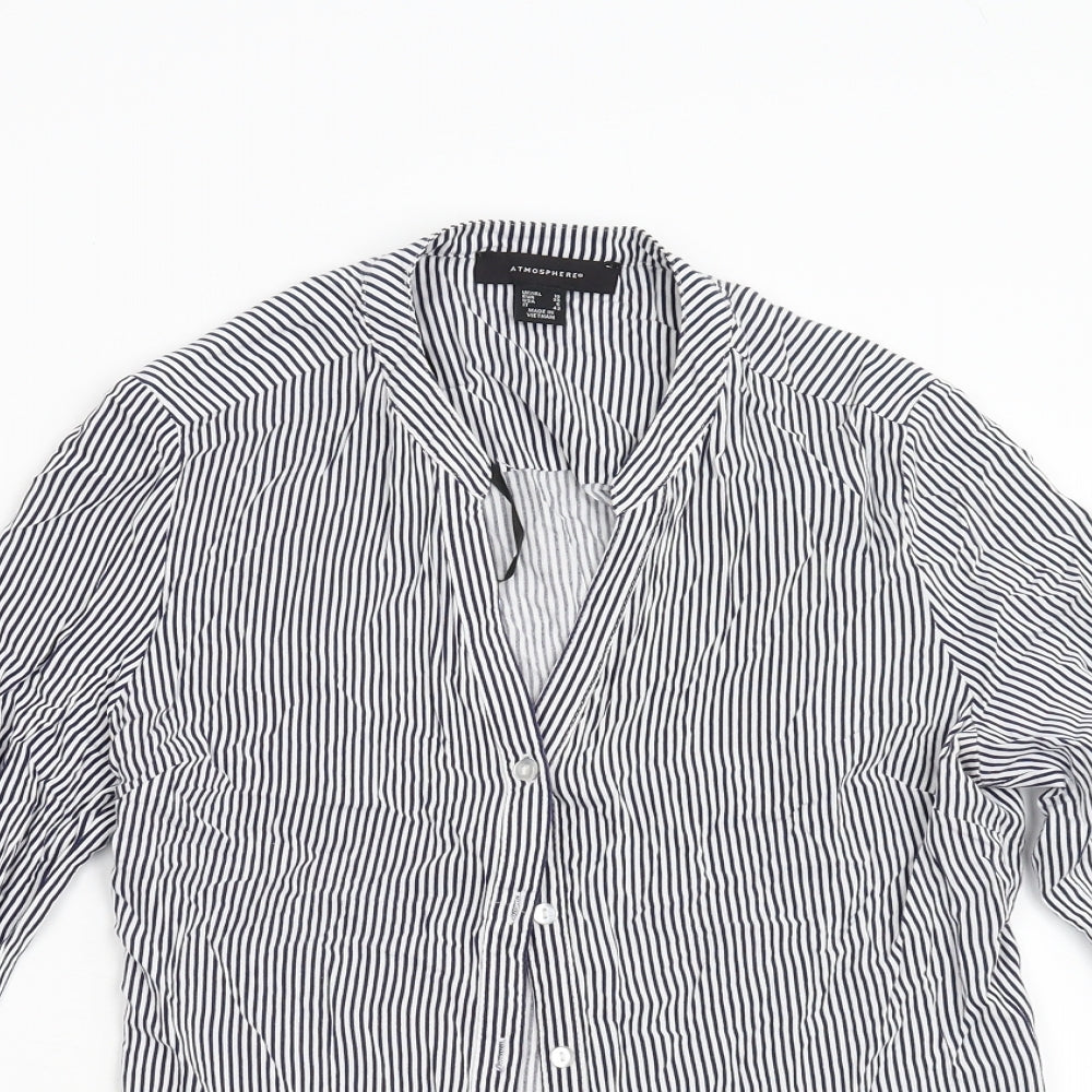 Primark Womens Blue Striped  Basic Button-Up Size 10