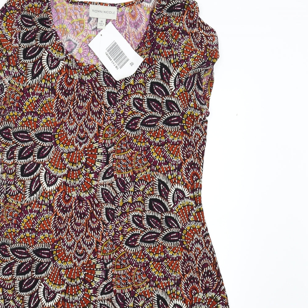 Ronni Nicole Womens Multicoloured Floral  Shift  Size M