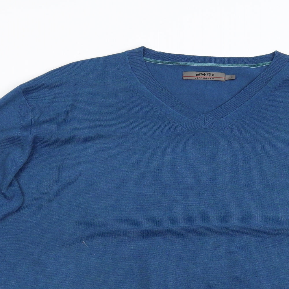 Jeff Banks Womens Blue  Knit Pullover Jumper Size L