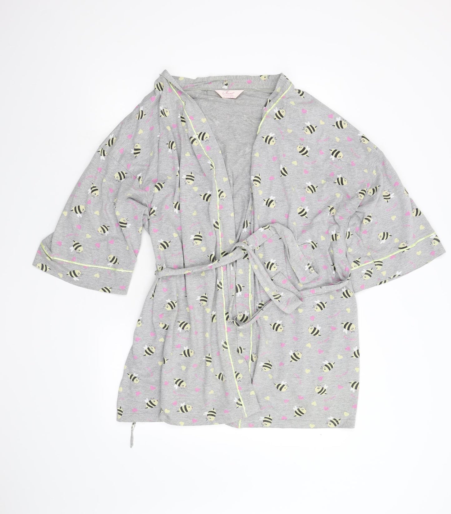 Primark Womens Grey Solid   Robe Size 12