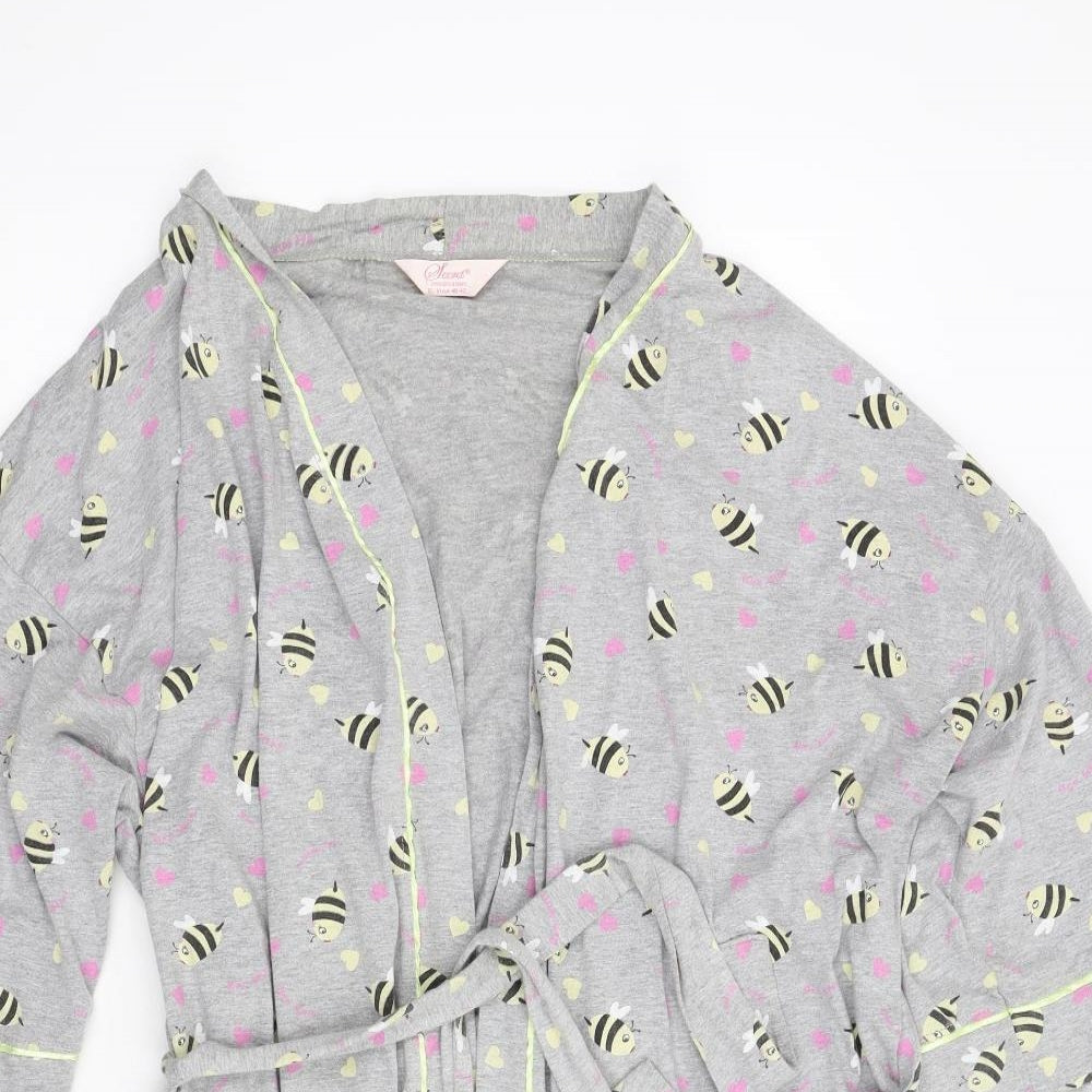 Primark Womens Grey Solid   Robe Size 12