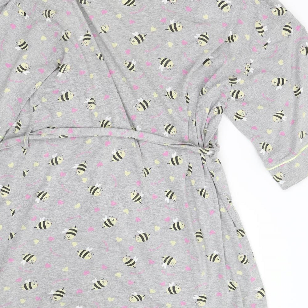 Primark Womens Grey Solid   Robe Size 12