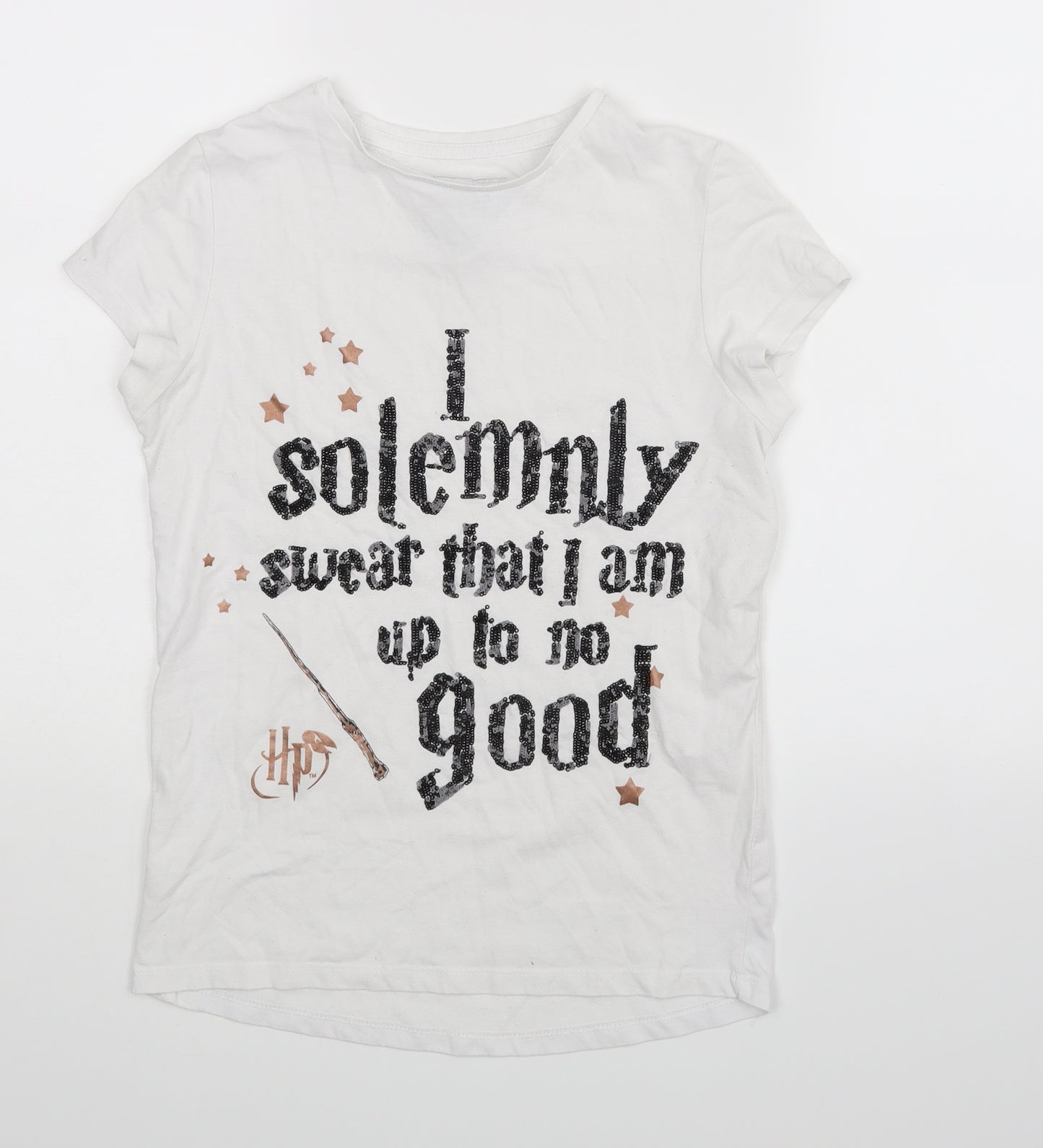 Primark Girls White   Basic T-Shirt Size 12-13 Years  - Harry Potter