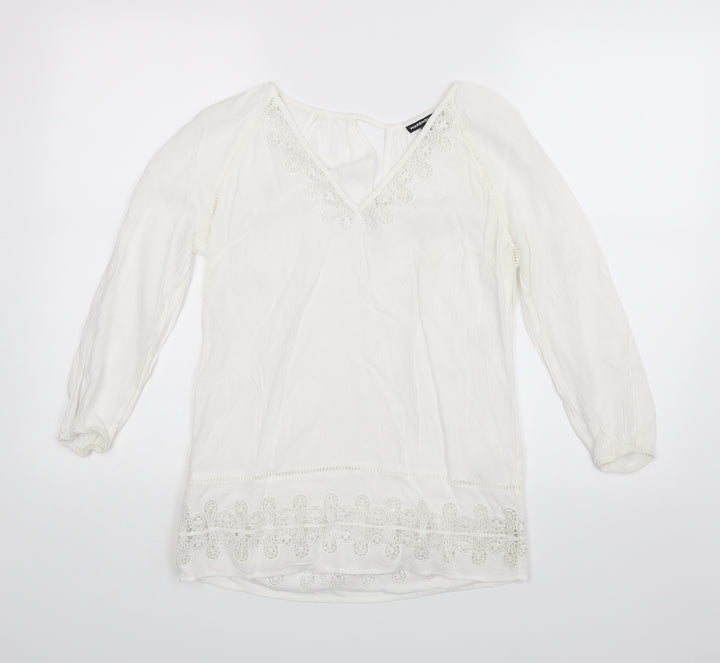 Warehouse Womens White Basic Blouse Size 6