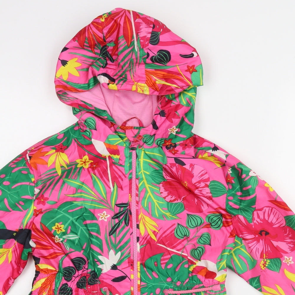 George Girls Pink Floral  Jacket Coat Size 11-12 Years