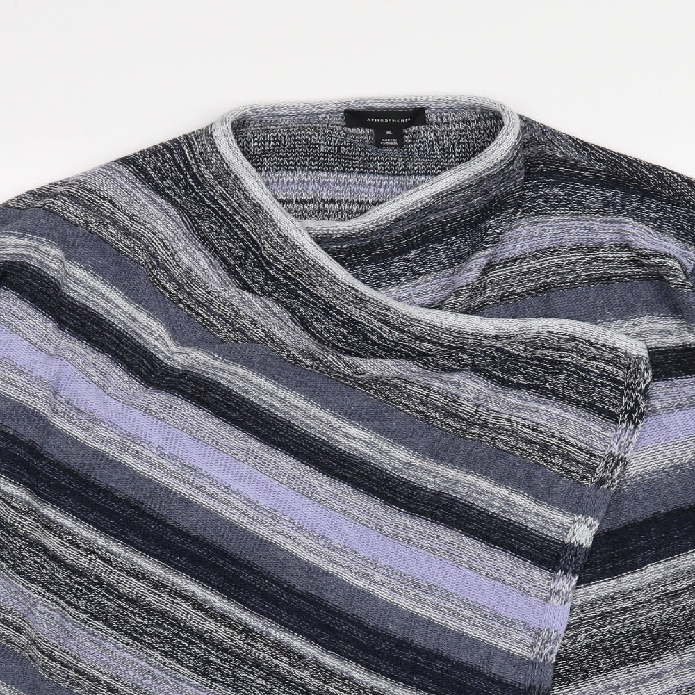 Atmosphere Womens Blue Striped  Wrap Jumper Size XL