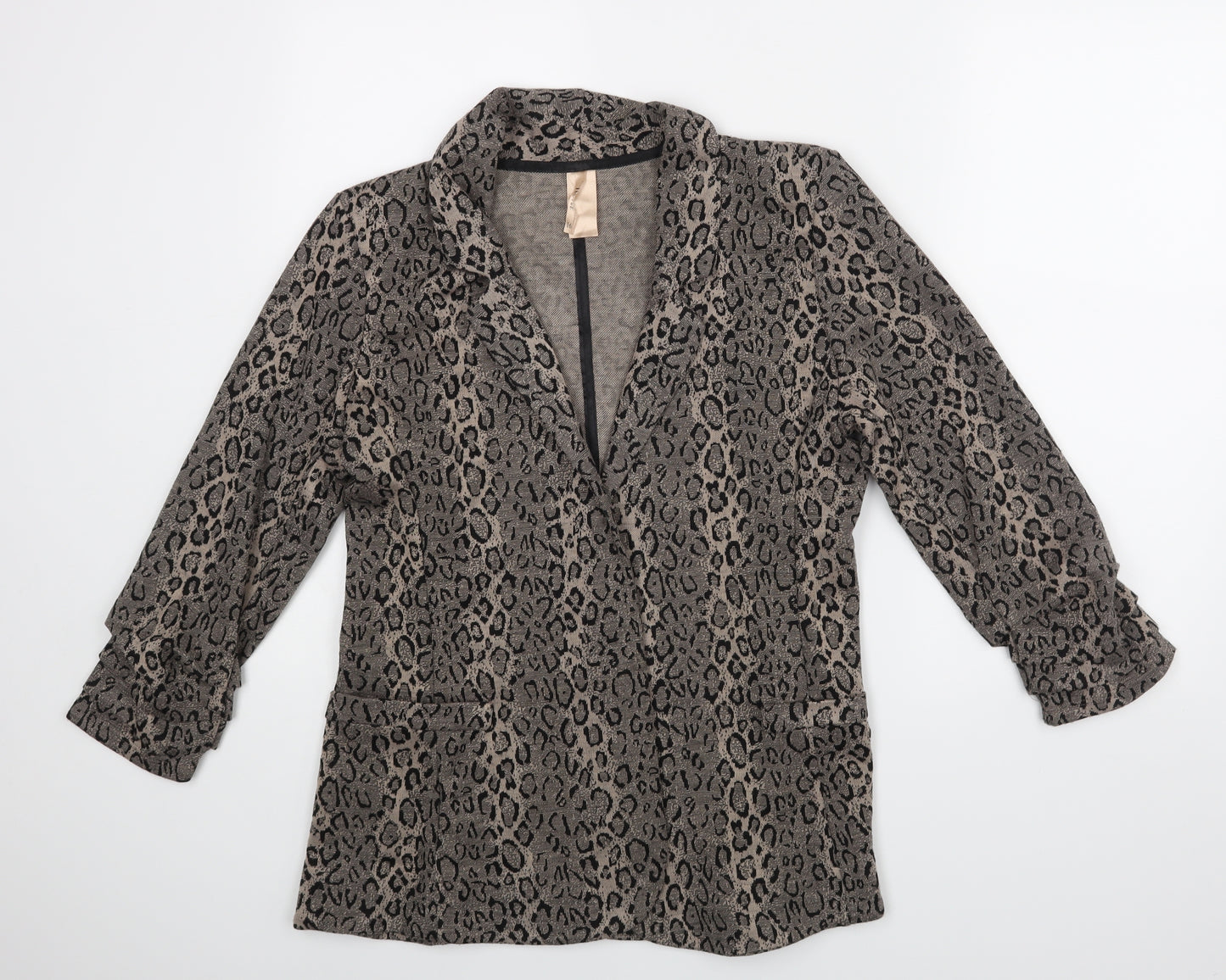 NEXT Womens Brown Animal Print  Wrap Jumper Size 16
