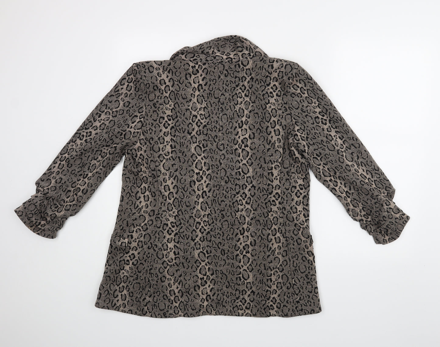 NEXT Womens Brown Animal Print  Wrap Jumper Size 16